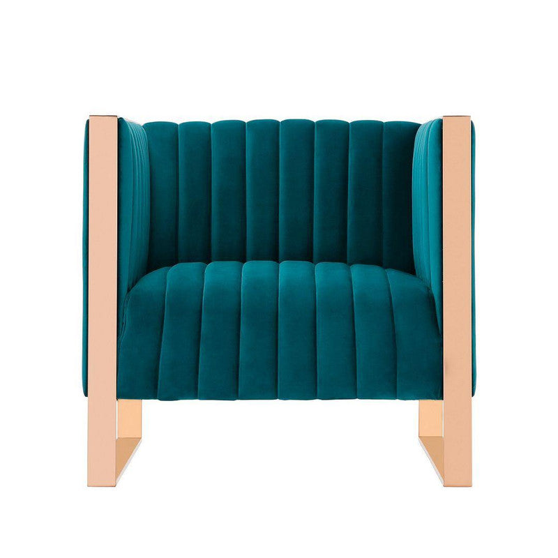Adulis Velvet Accent Chair - Teal