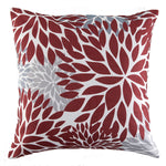 Garden Party Outdoor Decorative Accent Cushion - Red Botanical