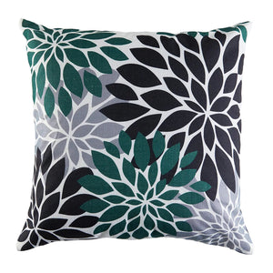 Garden Party Outdoor Decorative Accent Cushion - Teal Palm Beach