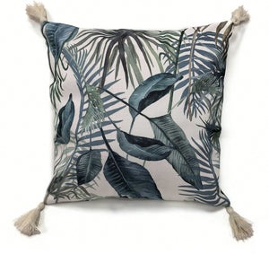 Garden Party Outdoor Decorative Accent Cushion - Emerald Botanical