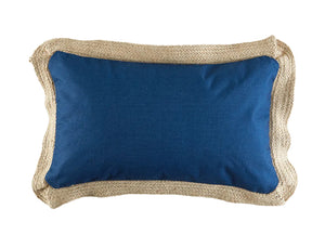 Garden Party Outdoor Decorative Accent Cushion - Natural Navy