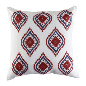 Garden Party Outdoor Decorative Accent Cushion - Red, Blue Scandinavian