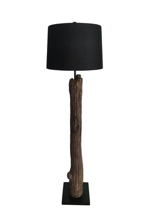 Rustic Charm Floor Lamp - Brown, Black