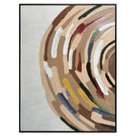 Rustic Charm Sweeping Circular Design Art - Brown, Beige