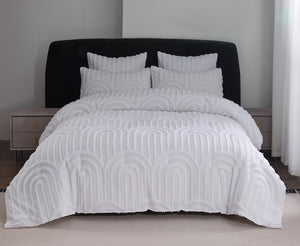 Rustic Charm 5-Piece King Comforter Set - White