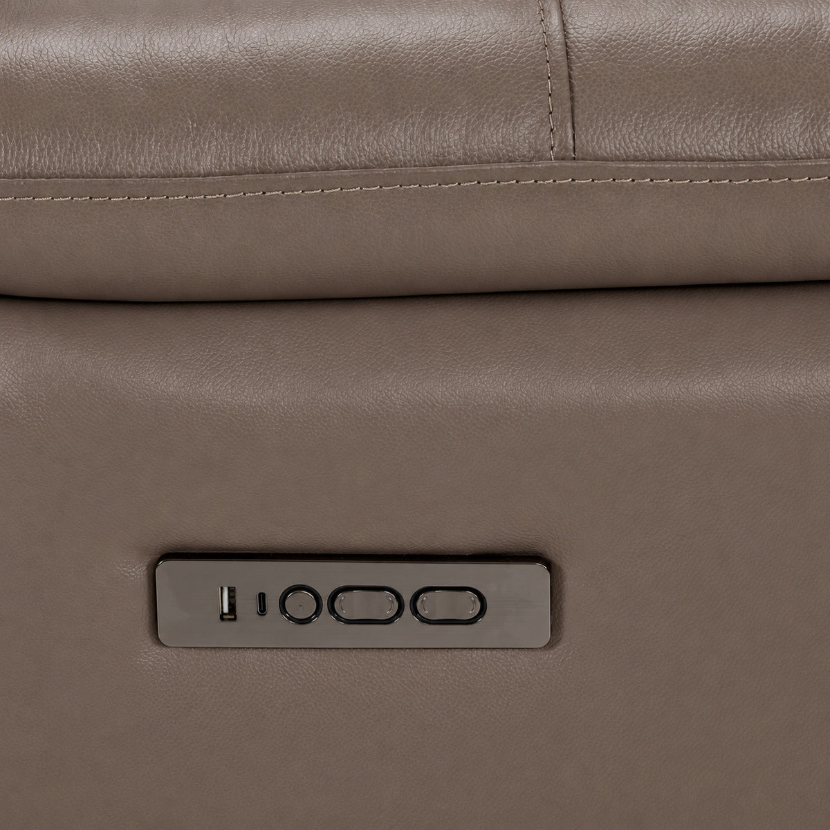 Allie Leather Dual Power Reclining Sofa and Loveseat Set - Mocha