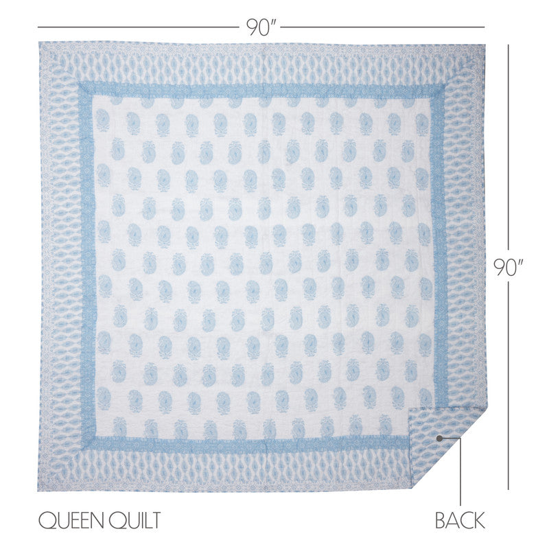 Rosalie Queen Quilt - Blue