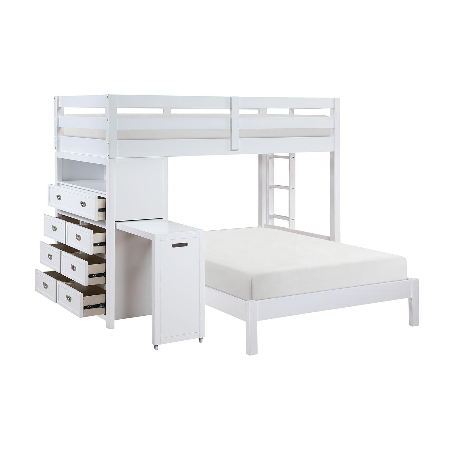 Nest Twin over Full Loft Bunk Bed - White