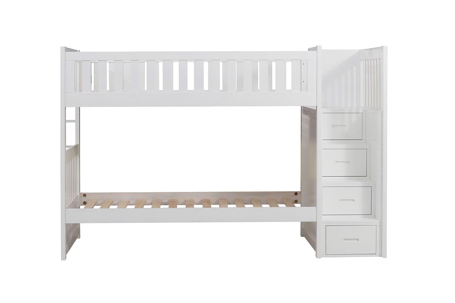 Noelle Twin Step Bunk Bed - White