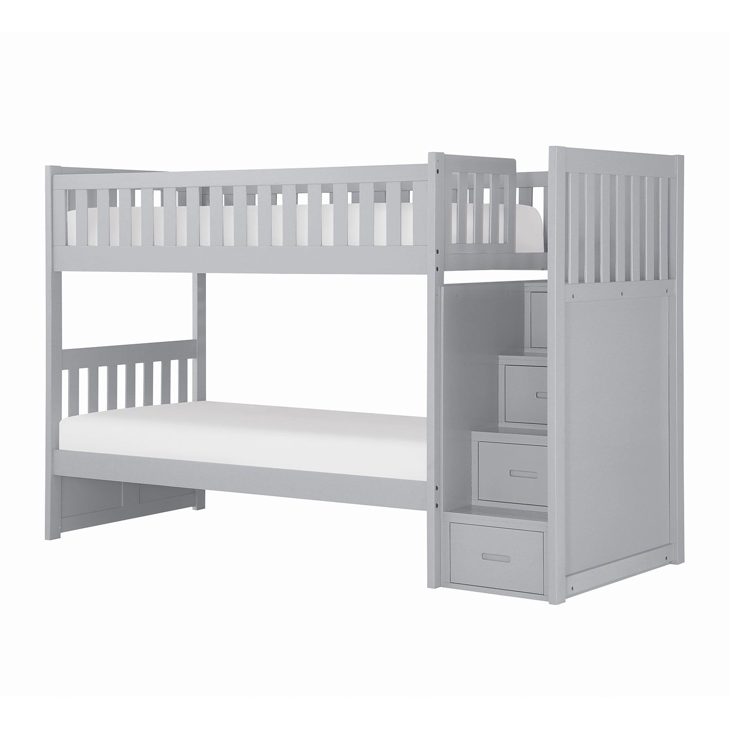 Noelle Twin Step Bunk Bed - Grey
