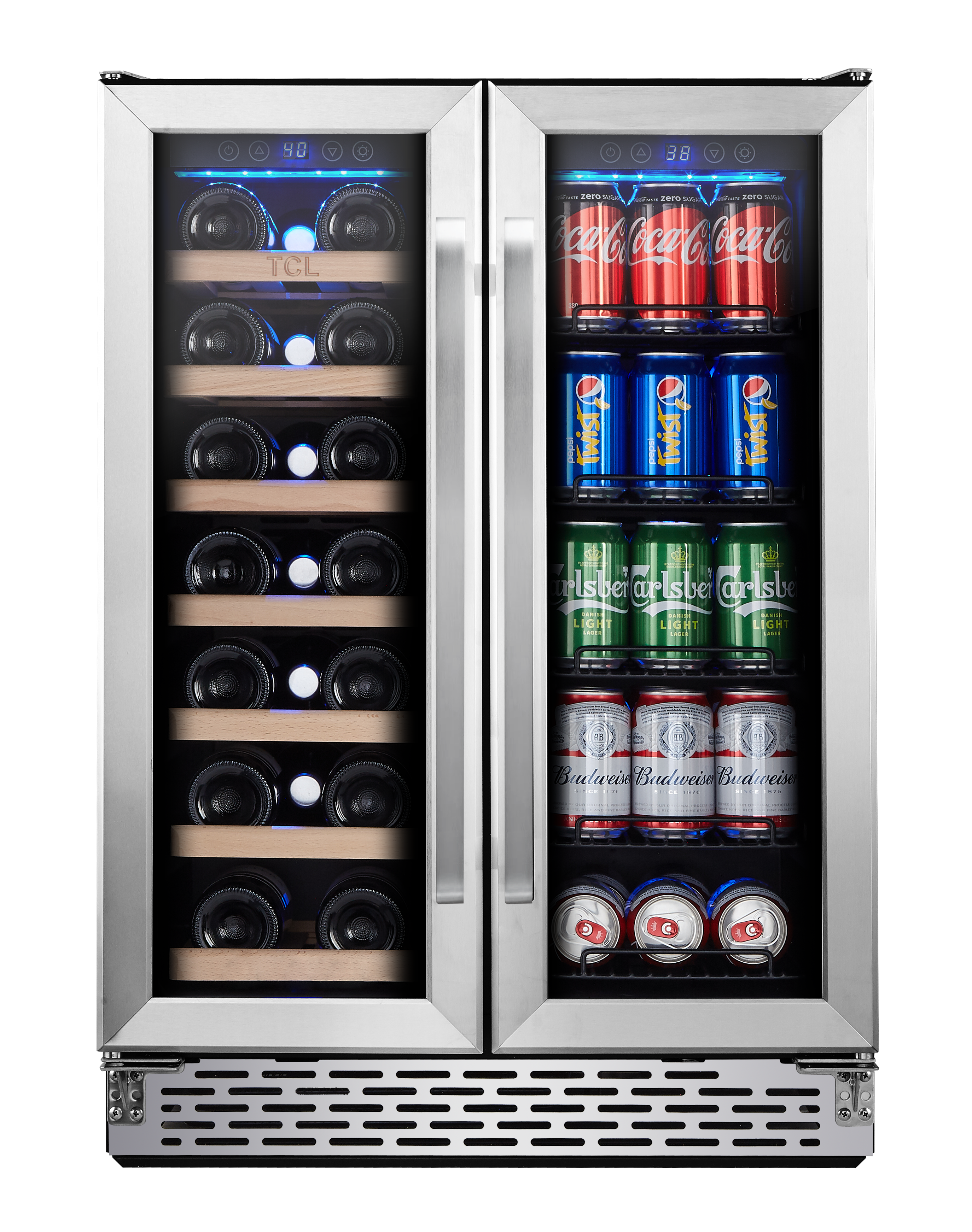 TCL Stainless Steel 20-Bottle Dual Zone Wine Cooler - B422D-3