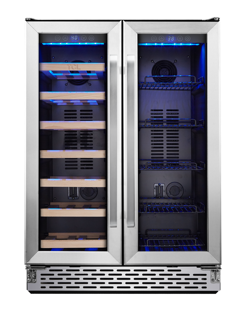 TCL Stainless Steel 20-Bottle Dual Zone Wine Cooler - B422D-3 | Leon's TCL Stainless Steel 20-Bottle Dual Zone Wine Cooler - B422D-3 | Leon's