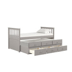 Trudy 3-Piece Twin Captain Bed with Trundle - Grey