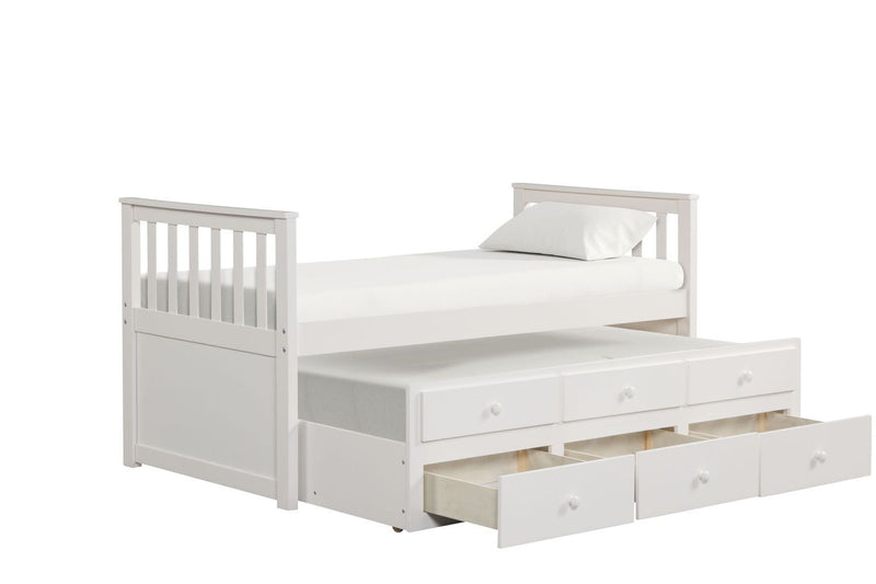Trudy 6Piece Twin Captain Bedroom Package with Trundle White Leon's