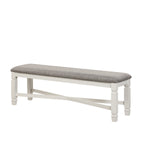 Vespera Dining Bench - White, Grey