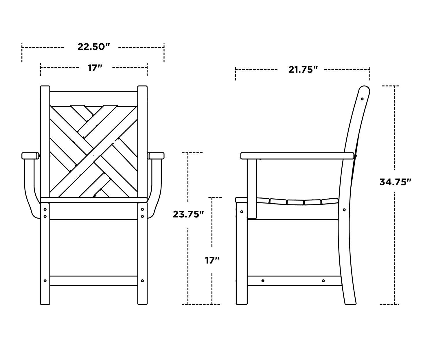 POLYWOOD® Chippendale Dining Arm Chair - White