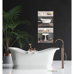 Contemporary Bathroom Wall Art - White/Grey - 16 X 16 - Set of 2