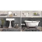 Contemporary Bathroom Wall Art - White/Grey - 16 X 16 - Set of 2