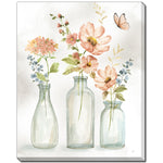 Petals in Bottles II Wall Art - White/Green/Pink - 16 X 20