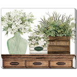 Country Flowers I Wall Art - Green/Light Brown - 20 X 16