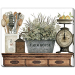Country Flowers II Wall Art - Green/Light Brown - 20 X 16