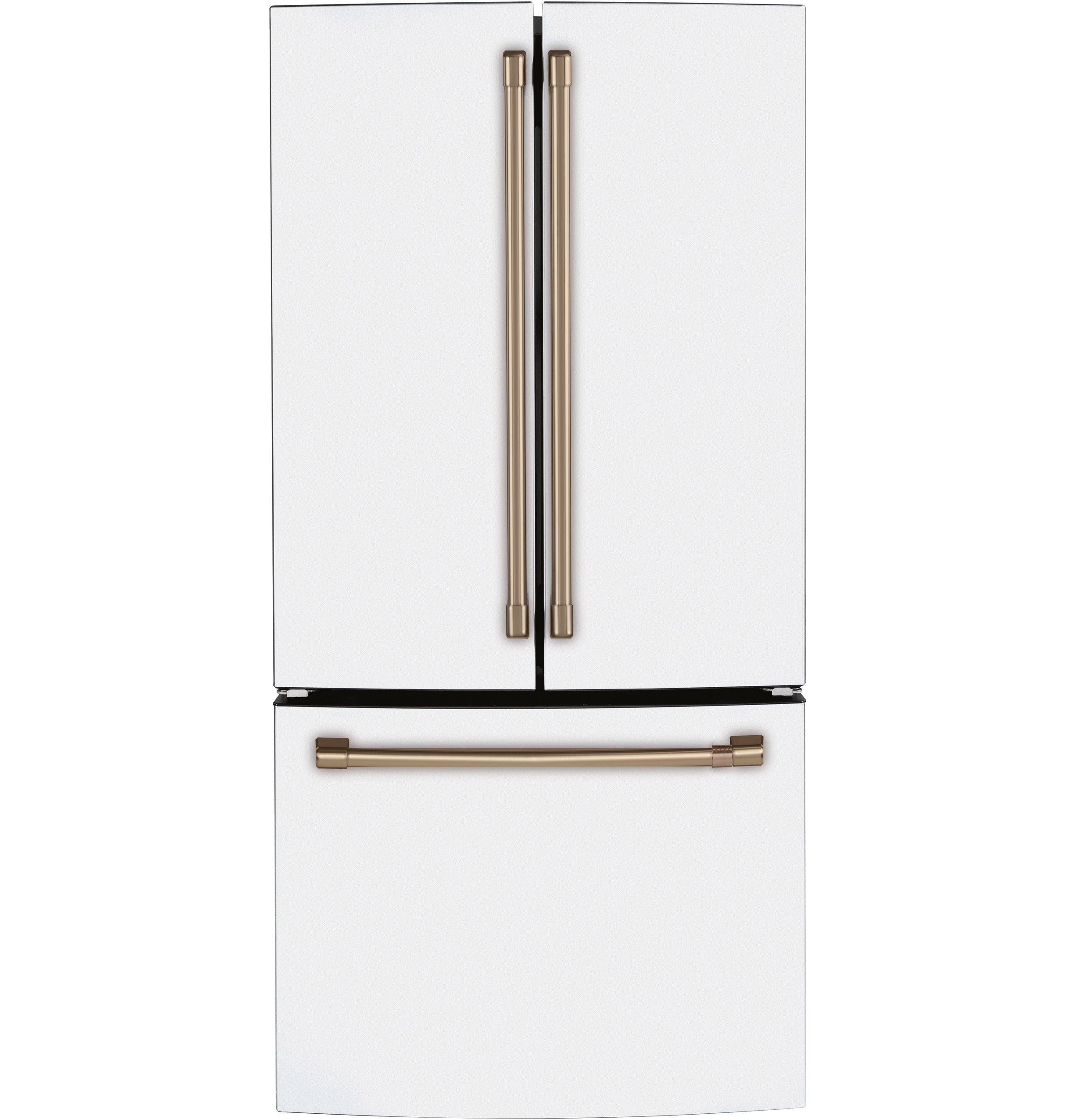 Café Matte White Kitchen Package with French Door Refrigerator, Double Oven Range & Built-In Dishwasher