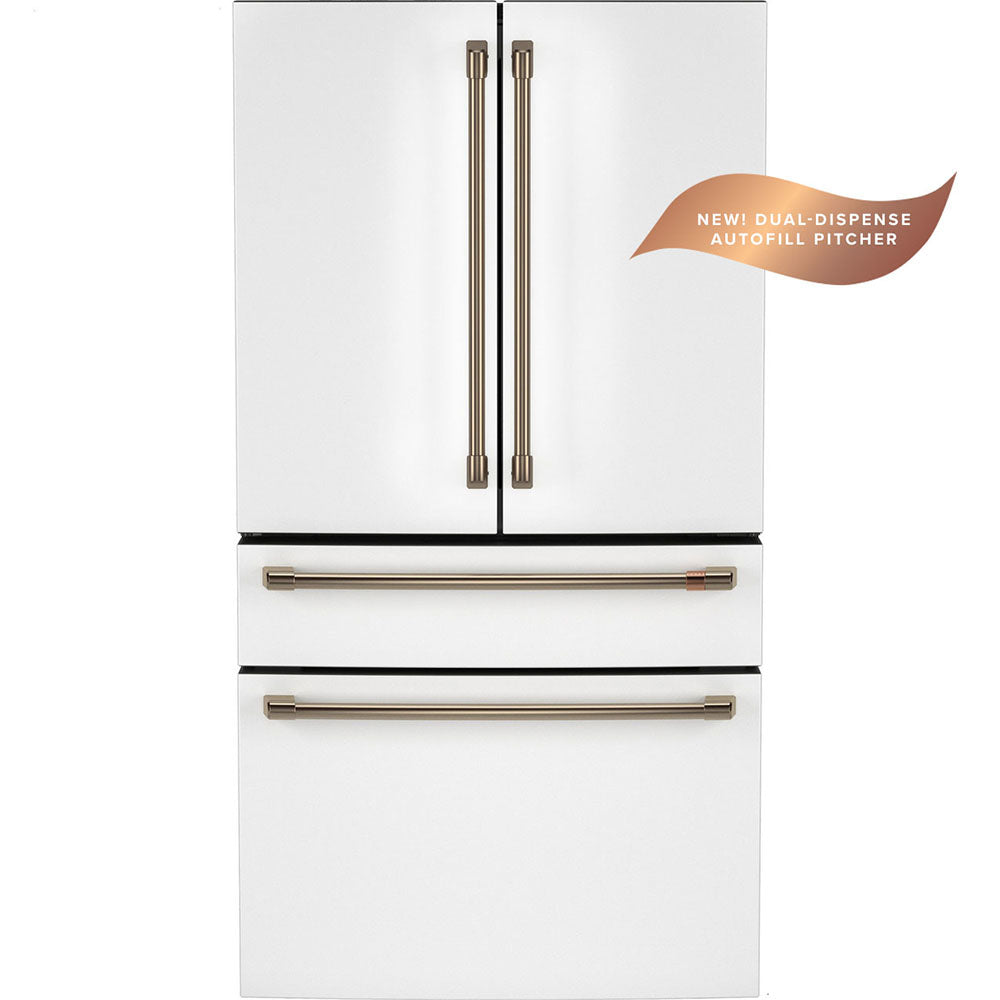 Café 36" 23.2 Cu. Ft. Matte White French-Door Refrigerator with Dual-Dispense AutoFill Pitcher – CJE23DP4WW2