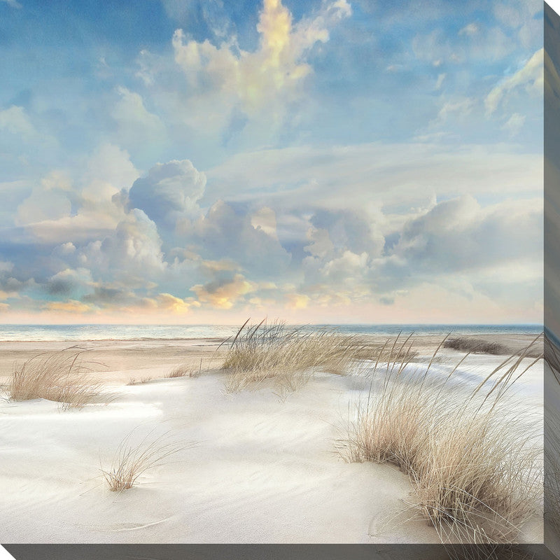 Blue Water and White Sand II Canvas Wall Art - 38 X 38