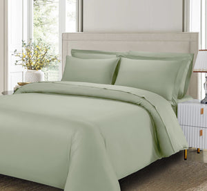 Cotton House 3-Piece King Bamboo Duvet Cover Set - Green