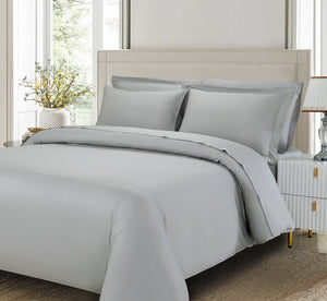 Cotton House 3-Piece Queen Bamboo Duvet Cover Set - Silver