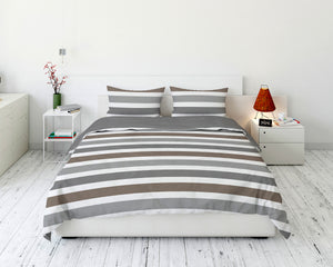Cotton House 3-Piece Full Duvet Cover Set - Bold Stripes