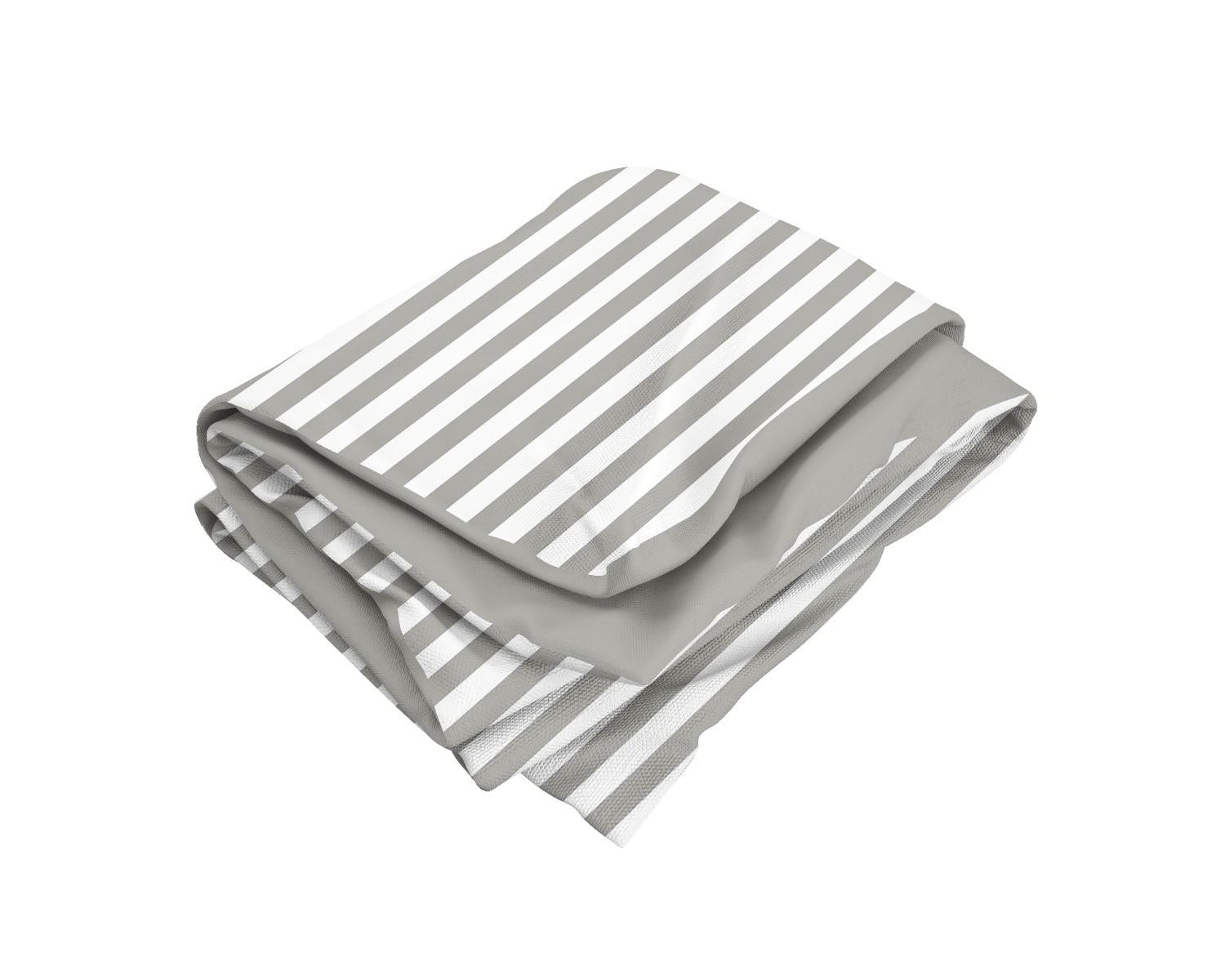 Cotton House Twin Duvet Cover Set - Pewter Stripes