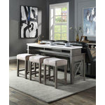 Poitou 4-Piece Marble Counter-Height Dining Set - Grey Oak
