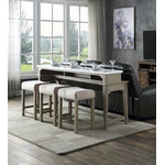 Poitou 4-Piece Marble Counter-Height Dining Set - Rustic Oak
