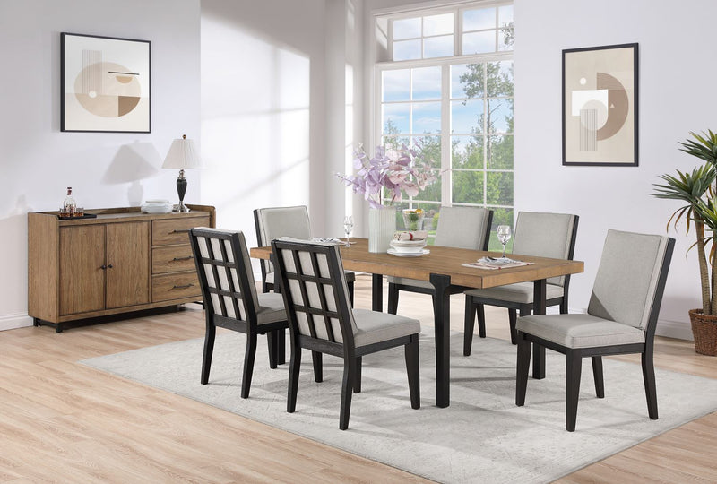 Freye 7Piece Dining Set Black, Brown Leon's