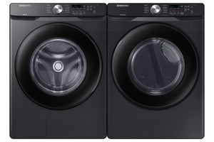 Samsung Black Stainless Steel Front-Load Washer (5.2 cu. ft.) & Black Stainless Steel Electric Dryer (7.5 cu. ft.) - WF45T6000AV/A5/DVE45T6005V/AC