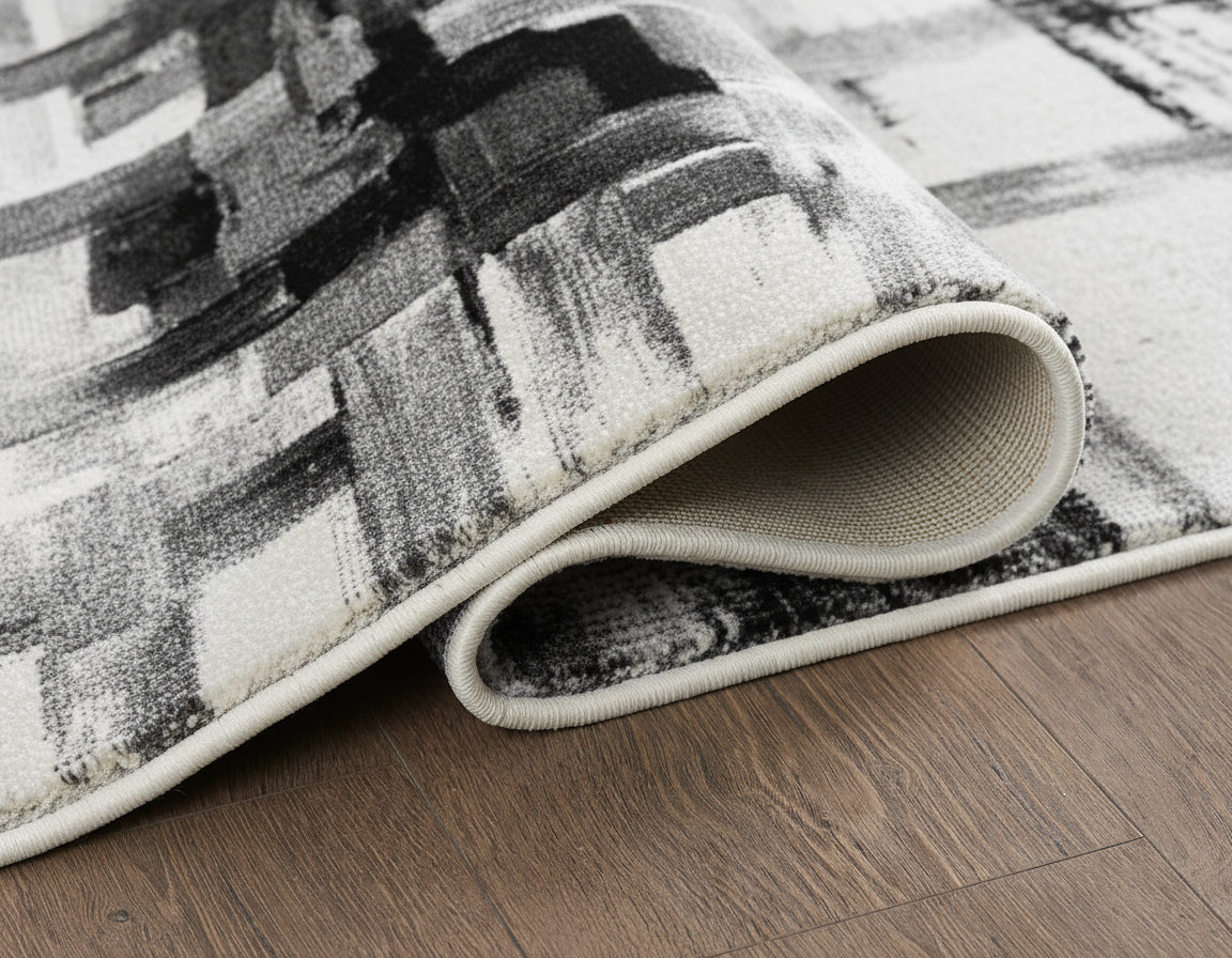 Merinos Diamond 7'8" x 10'8" Area Rug with Underpad - Cream, Grey