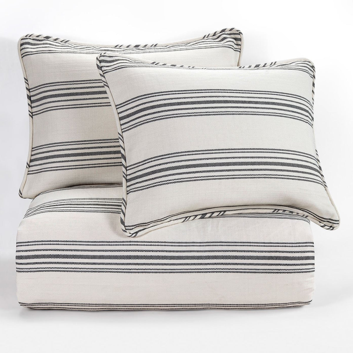 Stripey Me Trendy 3-Piece Queen Duvet Cover Set - White/Black