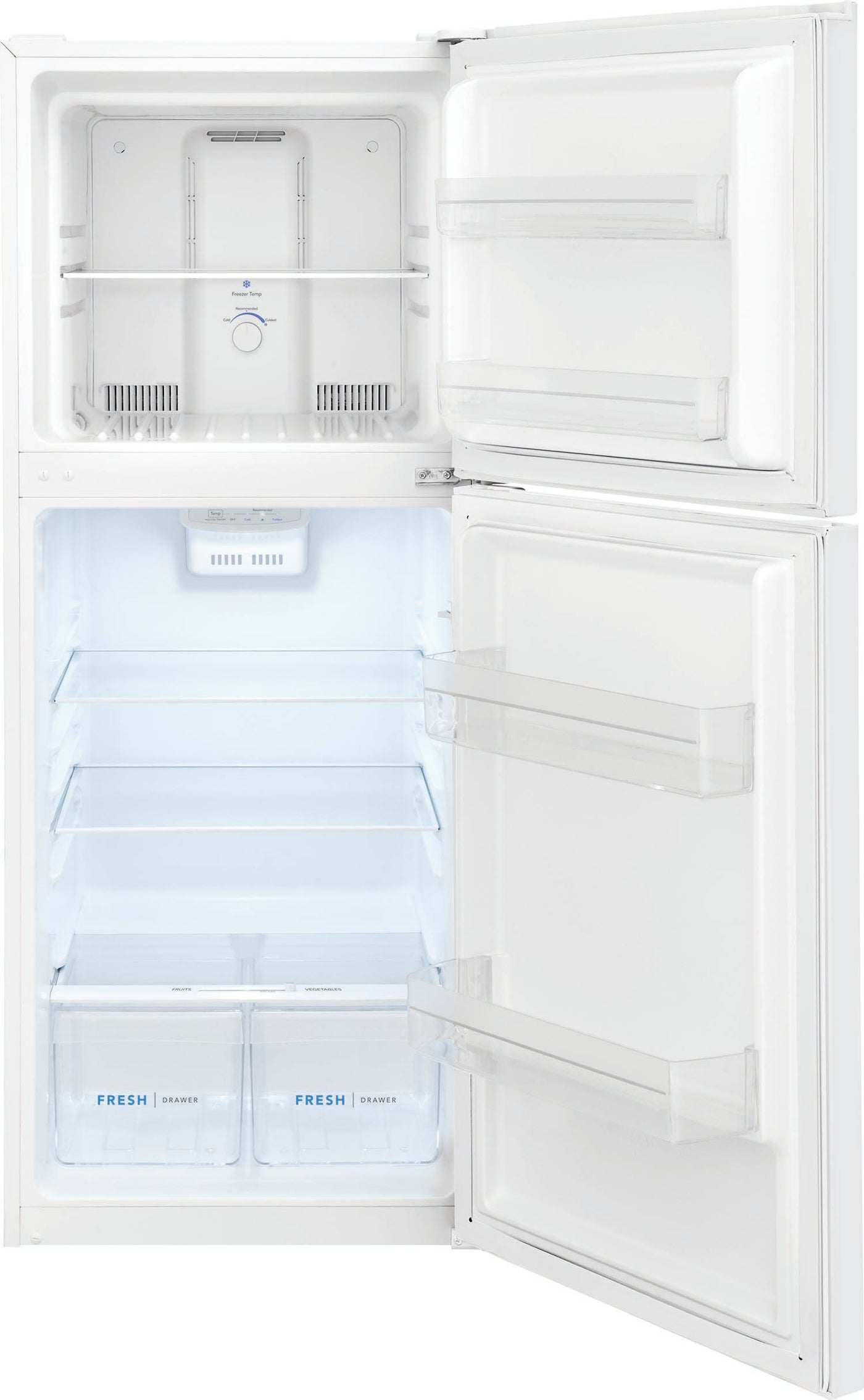 Frigidaire White Apartment Size Refrigerator with Top Freezer ( 10.1 Cu. Ft) - FFET1022UW