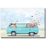 Retro Journey Wall Art - Blue/White - 36 X 24