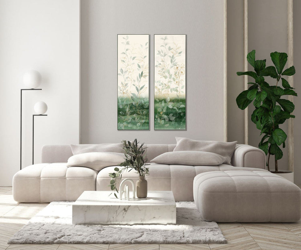 Days in Green II Wall Art - Green/White - 17 X 49