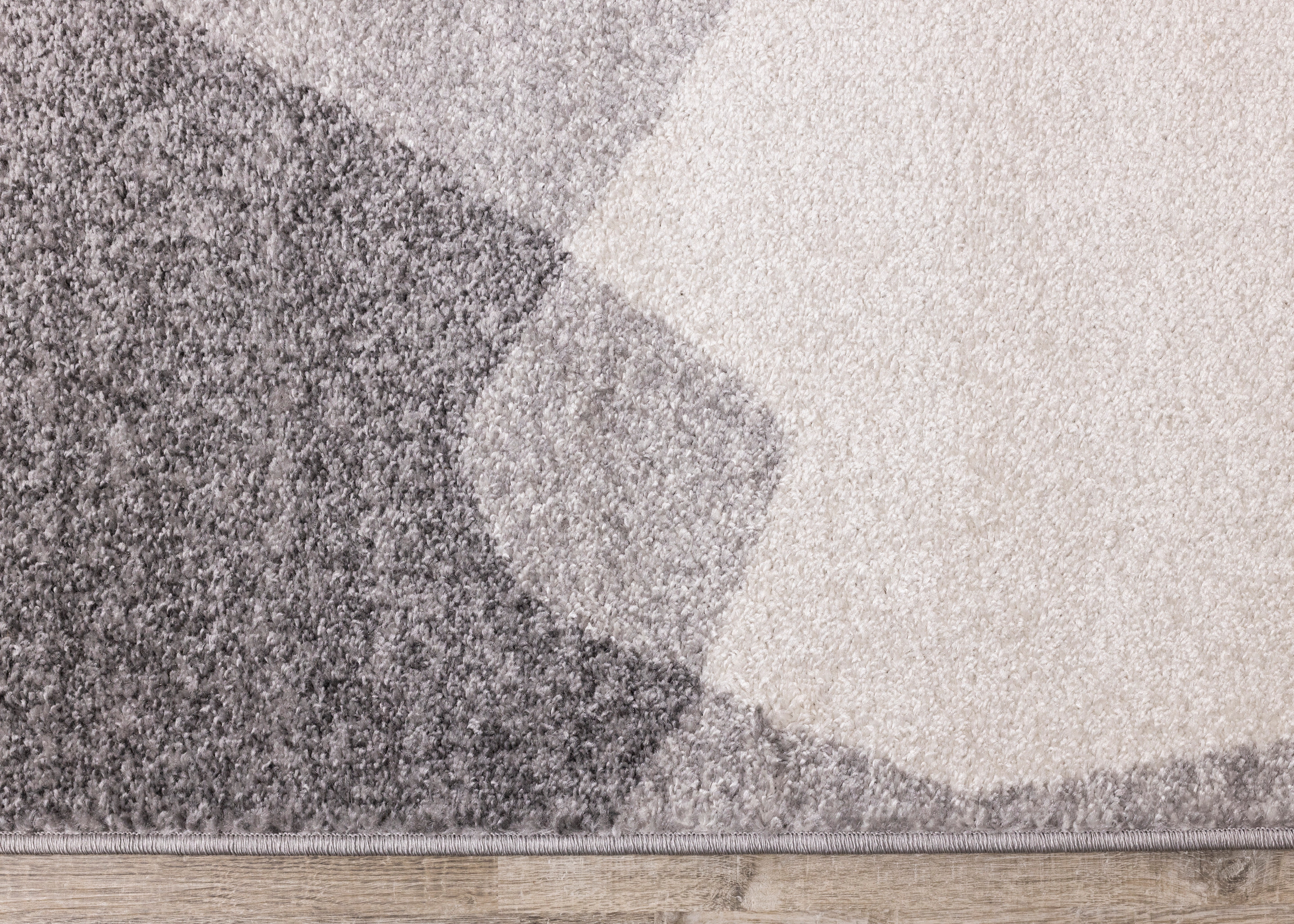 Focus 7'10" x 10'6" Geometric Shapes Area Rug - Grey, White