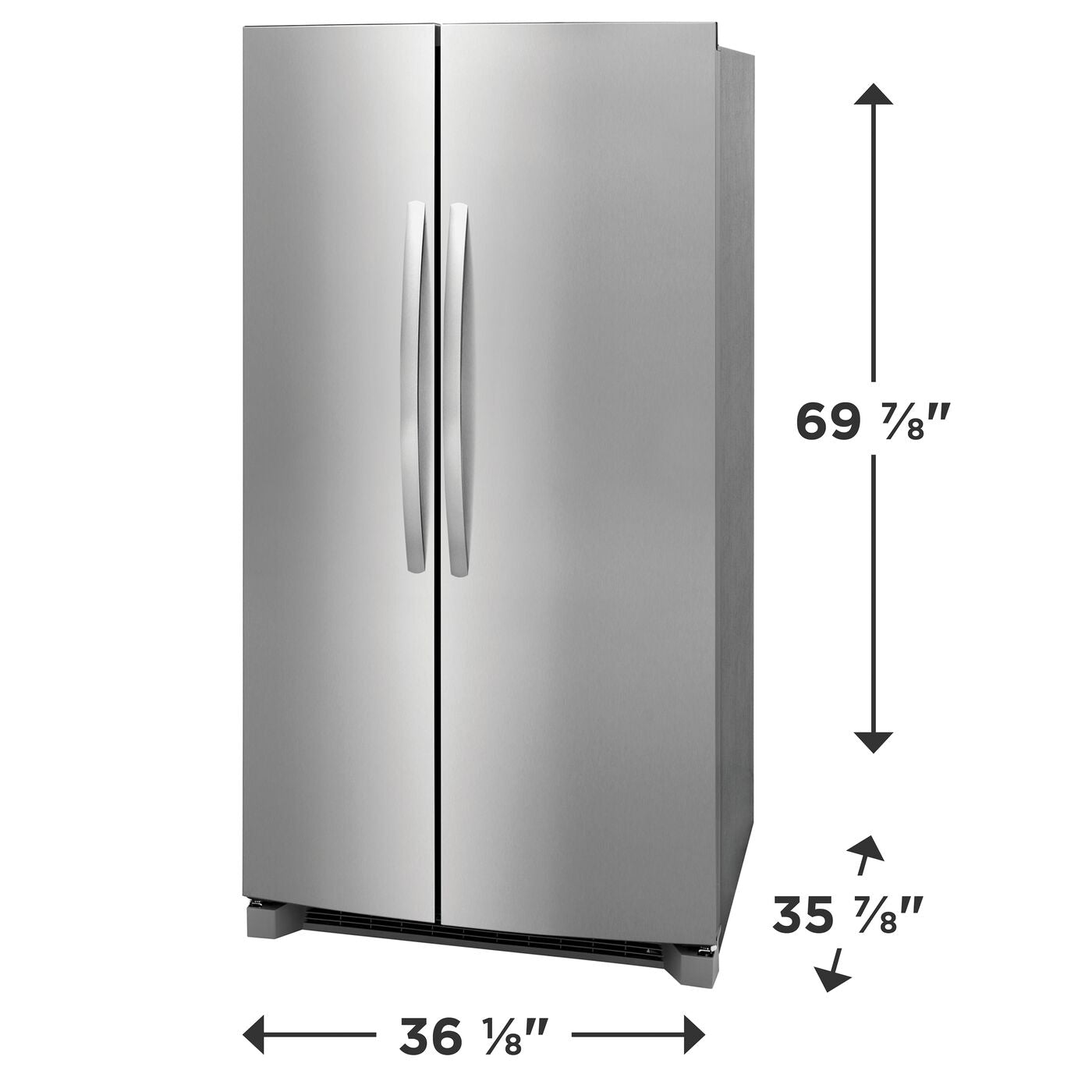 Frigidaire 36" 26.4 Cu. Ft. Stainless Steel Standard-Depth Side-by-Side Refrigerator - FRSN2610AF
