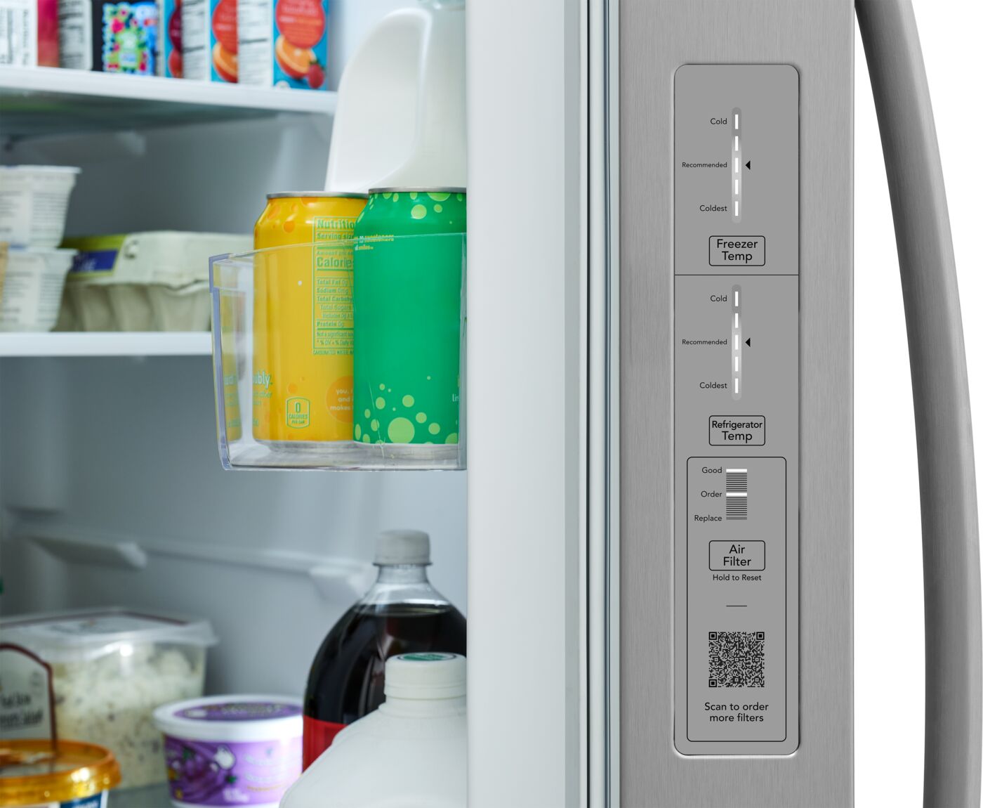 Frigidaire 36" 26.4 Cu. Ft. Stainless Steel Standard-Depth Side-by-Side Refrigerator - FRSN2610AF