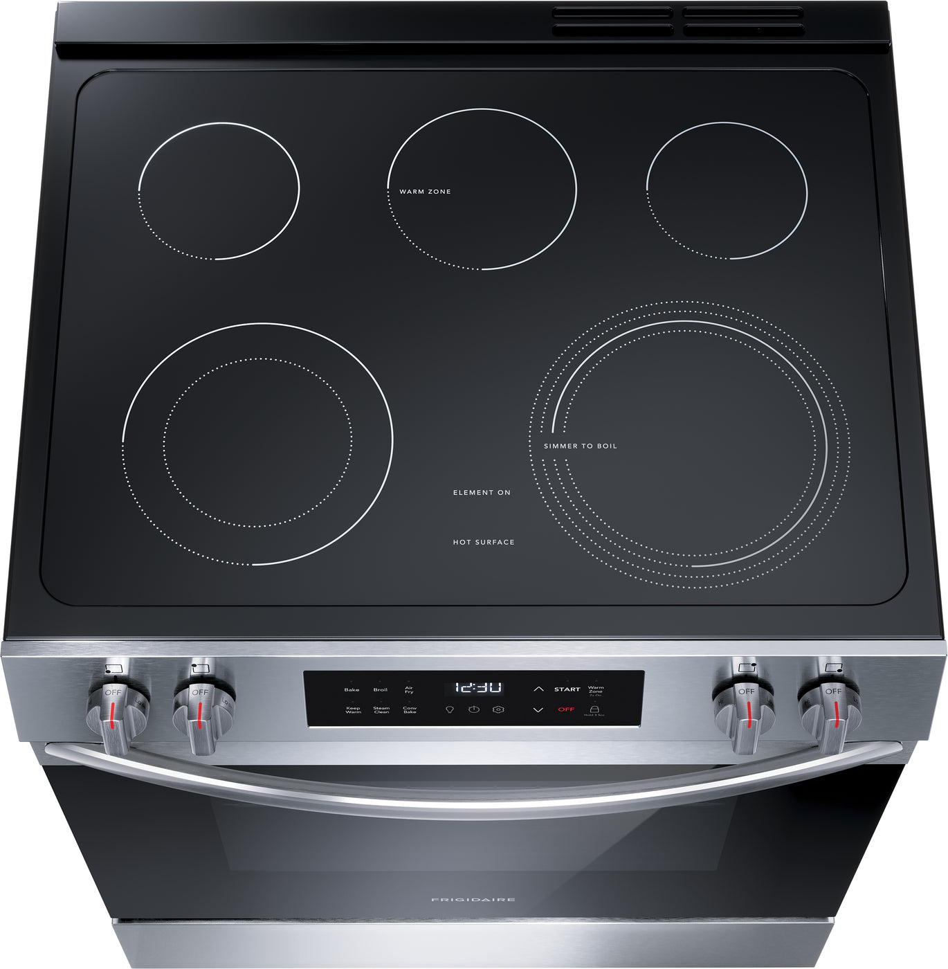 Frigidaire Stainless Steel 30" Front Control Electric Range with Air Fry (5.3 Cu. Ft.) - FCFE308CBS