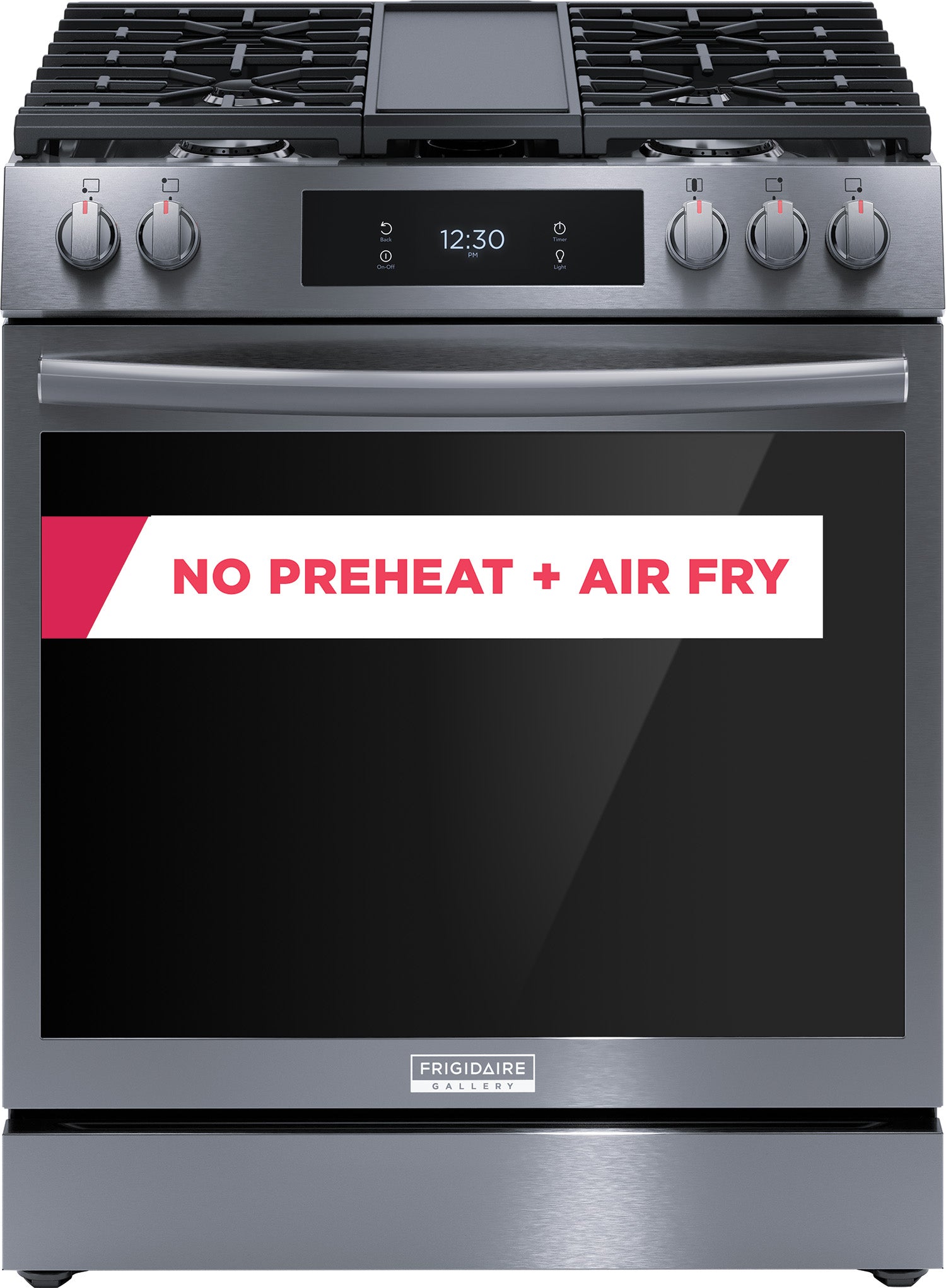 Frigidaire Gallery Black Stainless 30" Front Control Gas Range with Total Convection (6.1 Cu. Ft) - GCFG3060BD