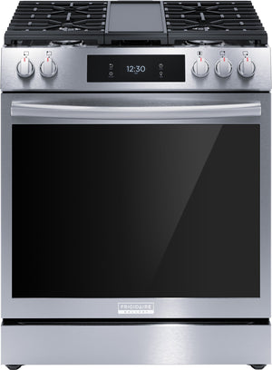 Frigidaire Gallery Stainless Steel 30" Front Control Gas Range with Total Convection (6.1 Cu. Ft) - GCFG3060BF