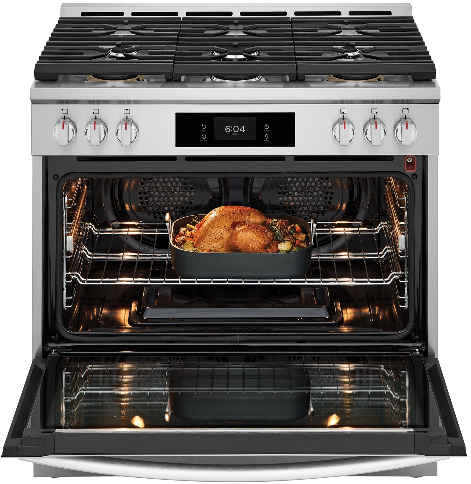Frigidaire Gallery Smudge-Proof® Stainless Steel 35.8" Gas Range with Total Convection (4.6 Cu. Ft) - GCFG3661AF