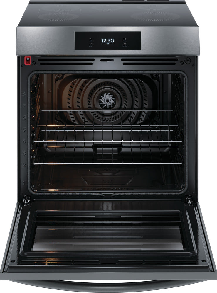 Frigidaire Gallery Smudge-Proof Black Stainless Steel 30" Front Control Induction Range with Total Convection (6.2 Cu. Ft.) - GCFI306CBD
