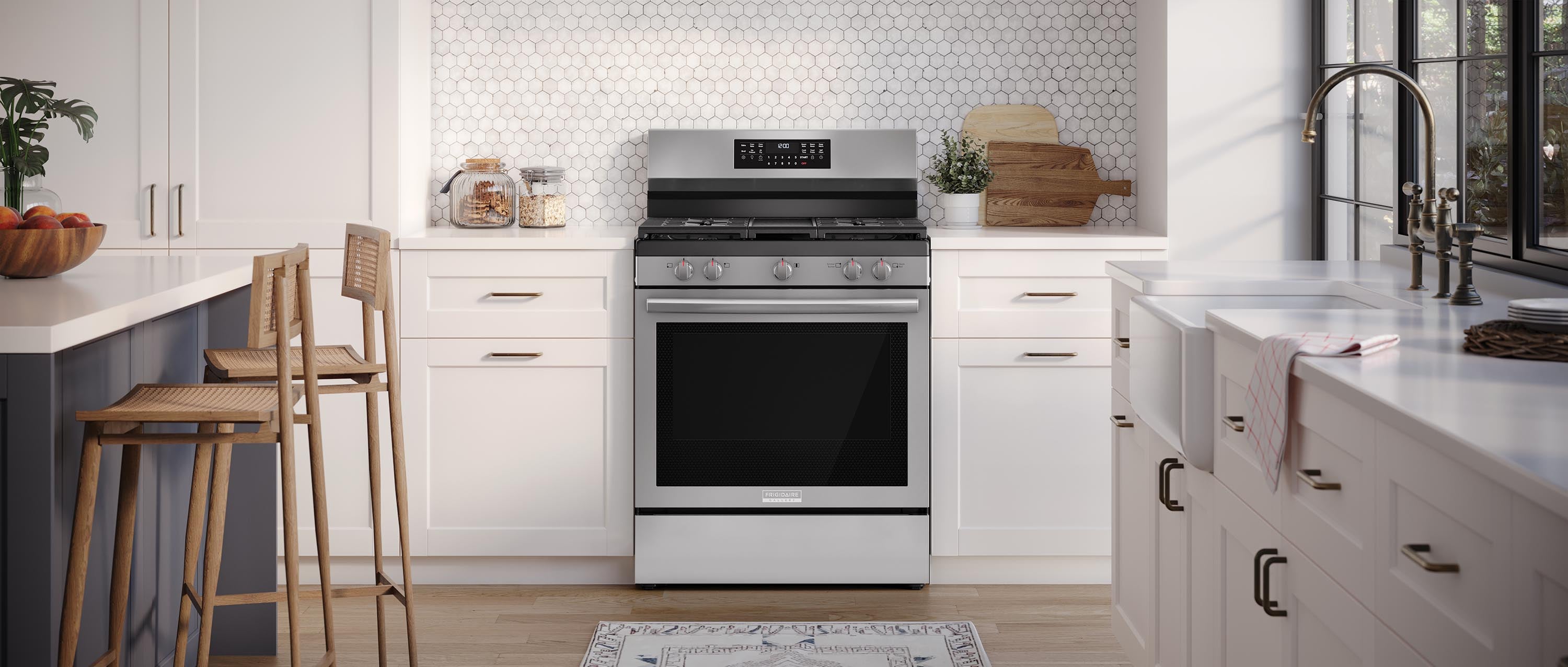 Frigidaire Gallery Smudge-Proof® Stainless Steel 30" Gas Range with Total Convection (5.1 Cu. Ft) - GCRG3060BF